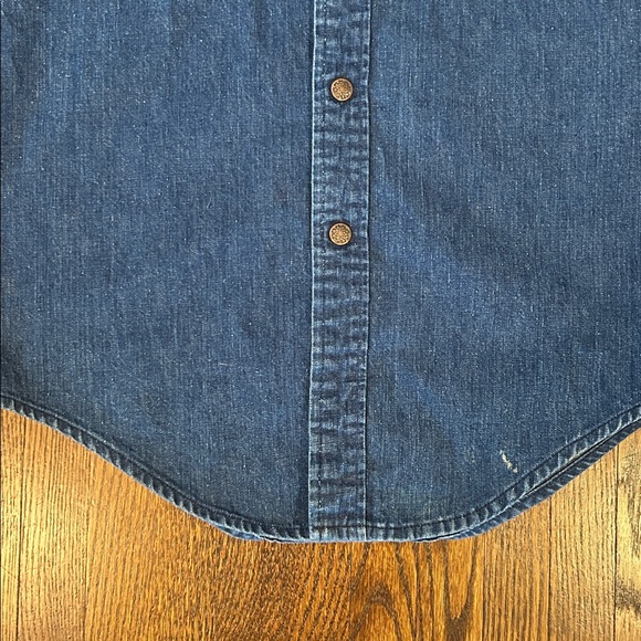 Vintage Western Denim snap button shirt (very Polo esque) maybe 70s era - Picture 8 of 11
